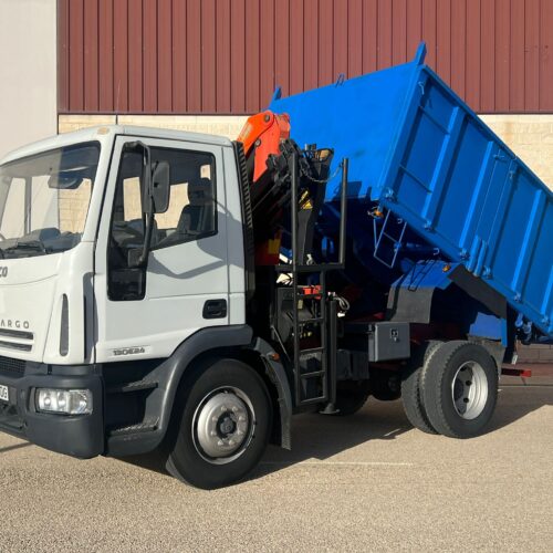 CAMION IVECO EUROCARGO BASCULANTE Y GRUA PALFINGER PK8500